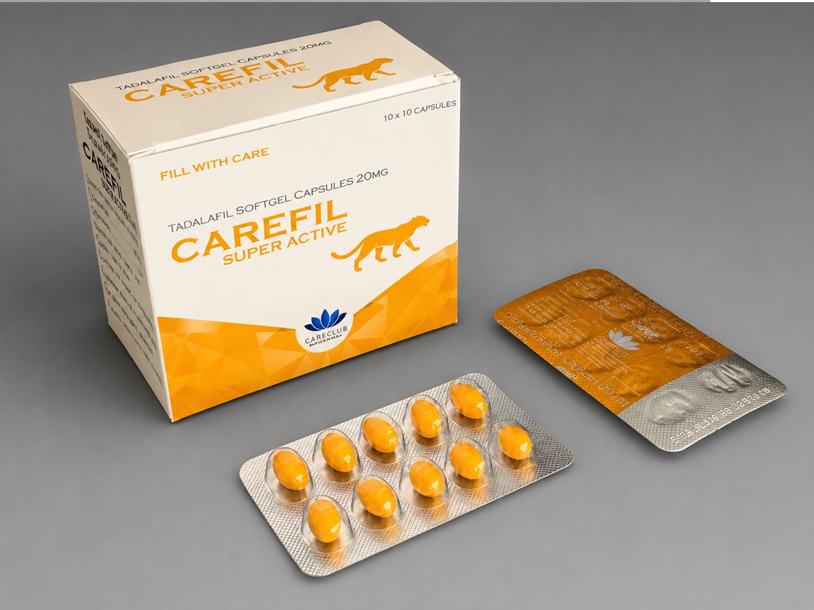Carefil Super Active – Tadalafil 20 mg lágyzselatin kapszula