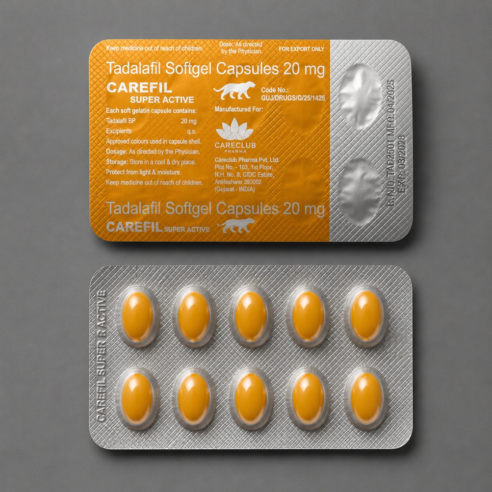 Carefil Super Active – Tadalafil 20 mg lágyzselatin kapszula - Image 2
